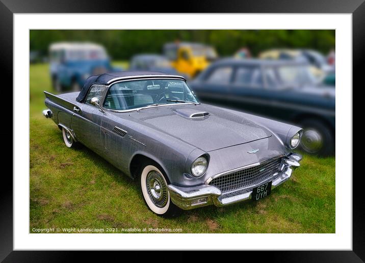 Classic 1957 Ford T-Bird Convertible Framed Mounted Print by Wight Landscapes