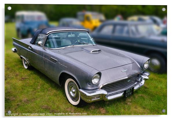 Classic 1957 Ford T-Bird Convertible Acrylic by Wight Landscapes