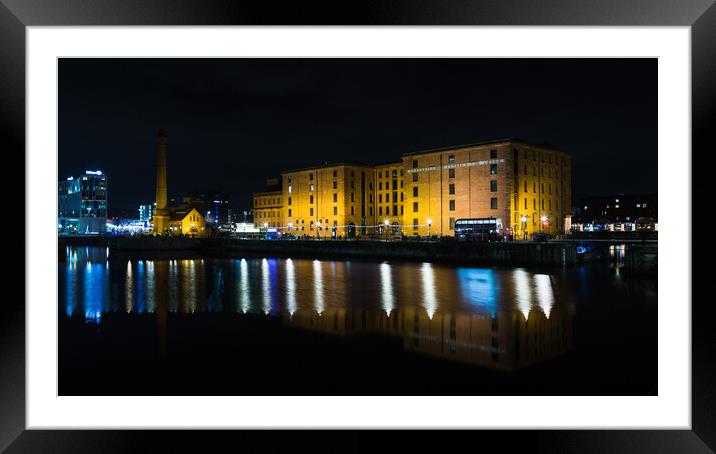Merseyside Maritime Museum reflects in the water Framed Mounted Print by Jason Wells