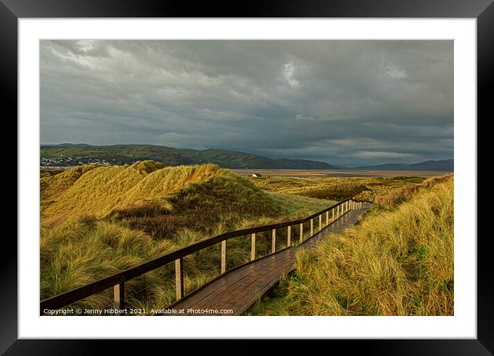 Ynyslas sand dunes Dyfi estuary Ceredigion Wales Framed Mounted Print by Jenny Hibbert