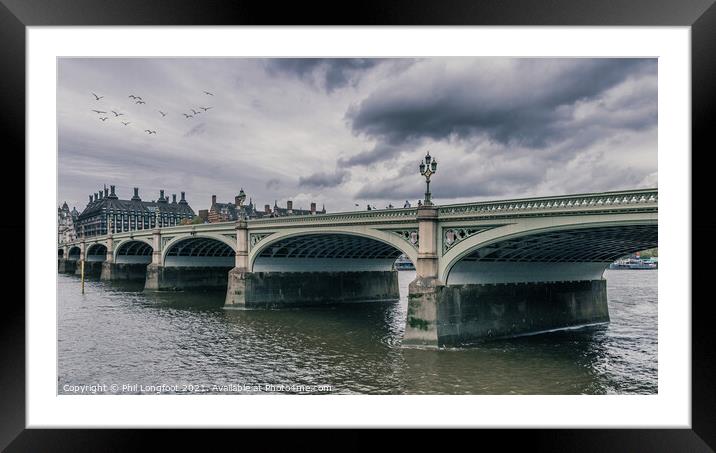 Westminster Bridge London Framed Mounted Print by Phil Longfoot