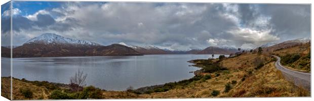 Loch Quoich and the Road to Kinloch Hourn Canvas Print by Derek Beattie