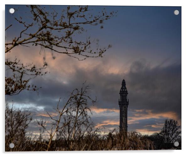 Wainhouse Tower from West Vale  Acrylic by Glen Allen