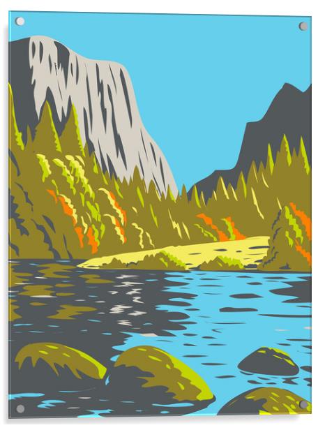 Voyageurs National Park During Fall in Minnesota United States of America WPA Poster Art  Acrylic by Aloysius Patrimonio