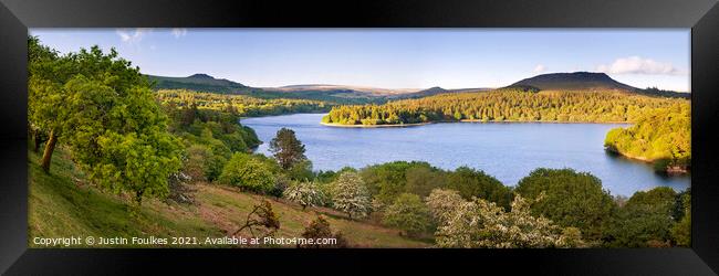 Burrator reservoir panorama, Dartmoor Framed Print by Justin Foulkes