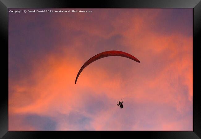 Colourful Paragliding Adventure Framed Print by Derek Daniel
