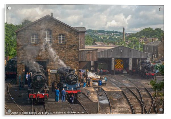 Keighley & Worth Valley Railway Yard Acrylic by Philip Baines