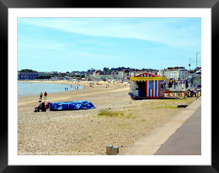 Weymouth Beach in Dorset. Framed Mounted Print by john hill