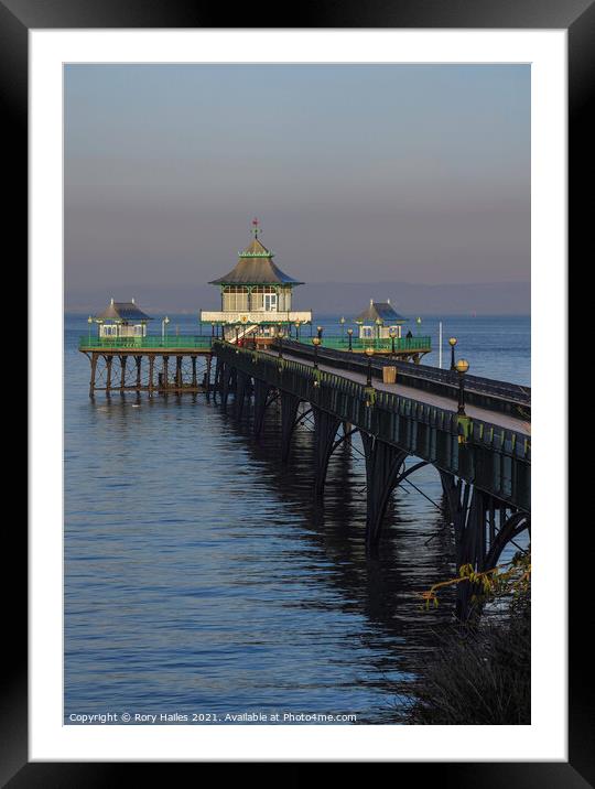 Clevedon Pier at high tide Framed Mounted Print by Rory Hailes