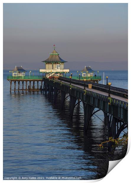 Clevedon Pier at high tide Print by Rory Hailes