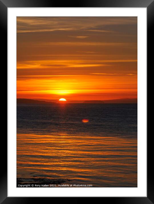Sunset over the Exmoor hills Framed Mounted Print by Rory Hailes