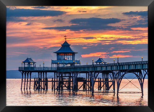 Clevedon Pier at Sunset Framed Print by Rory Hailes