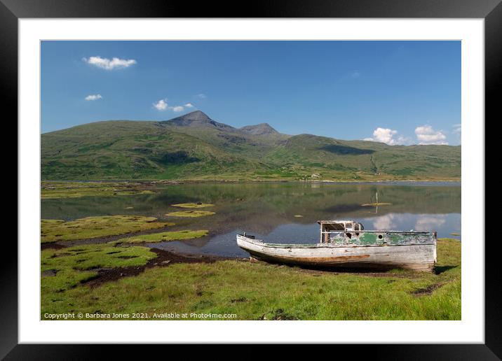 Ben More and Loch Scridain Isle of Mull  Framed Mounted Print by Barbara Jones
