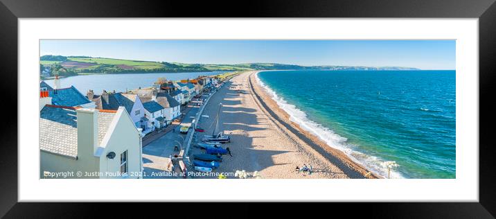 Torcross and Slapton Sands panorama, South Devon Framed Mounted Print by Justin Foulkes