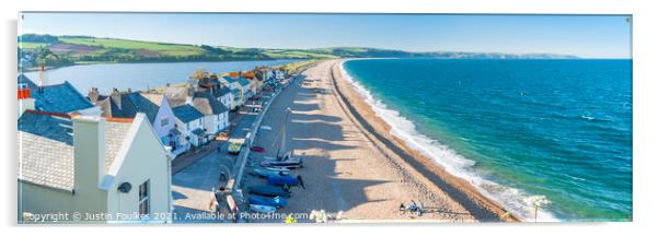 Torcross and Slapton Sands panorama, South Devon Acrylic by Justin Foulkes