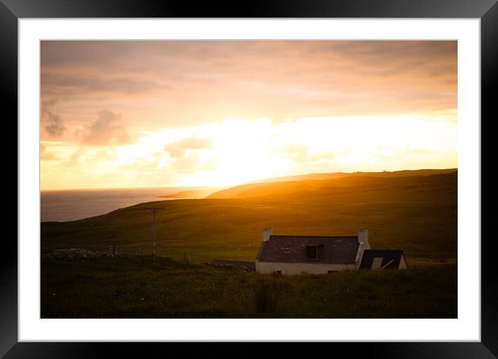 Sunset on Scottish Croft Framed Mounted Print by Anna Hamill