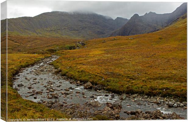 River Brittle on the walk to the Fairy pools Isle of Skye Canvas Print by Jenny Hibbert