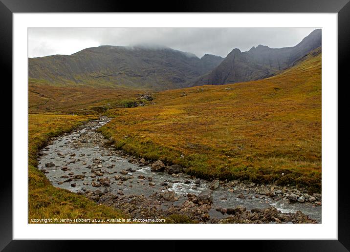 River Brittle on the walk to the Fairy pools Isle of Skye Framed Mounted Print by Jenny Hibbert