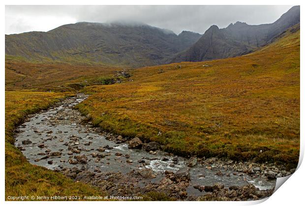 River Brittle on the walk to the Fairy pools Isle of Skye Print by Jenny Hibbert