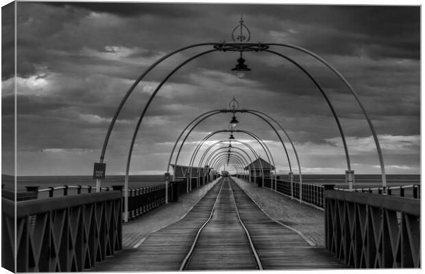 Monochrome Southport Pier Canvas Print by Roger Green