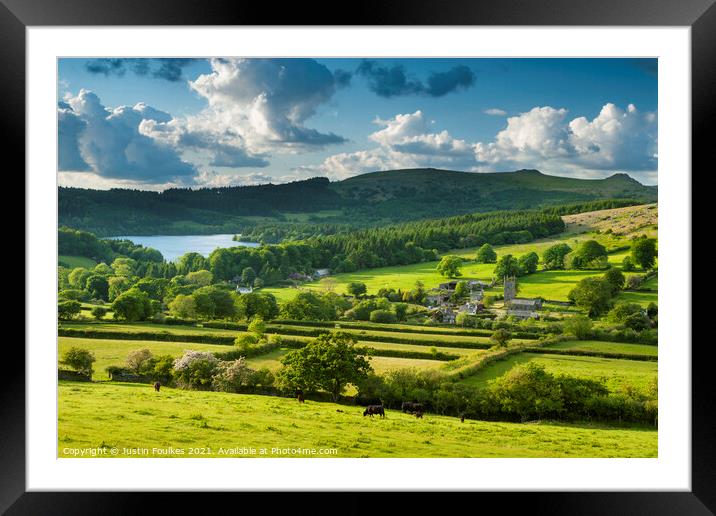 Sheepstor village and Burrator, Dartmoor Framed Mounted Print by Justin Foulkes