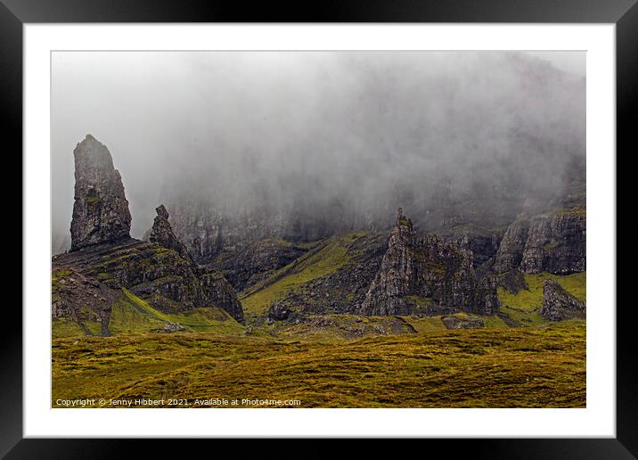 Misty view of The Old man of Storr on the Isle of Skye Framed Mounted Print by Jenny Hibbert