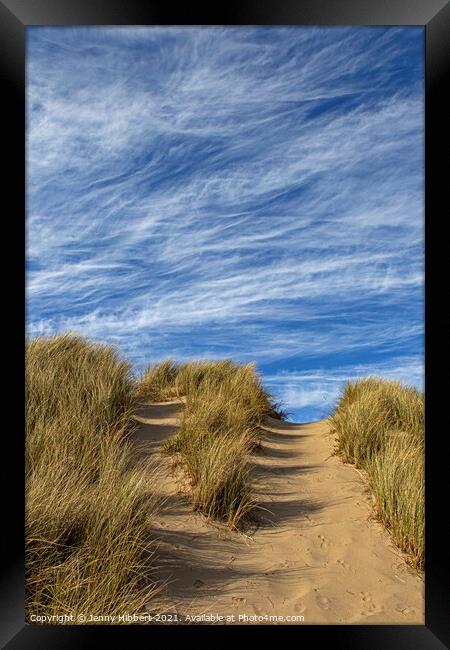 Ynyslas dunes Dyfi Nature Reserve Framed Print by Jenny Hibbert