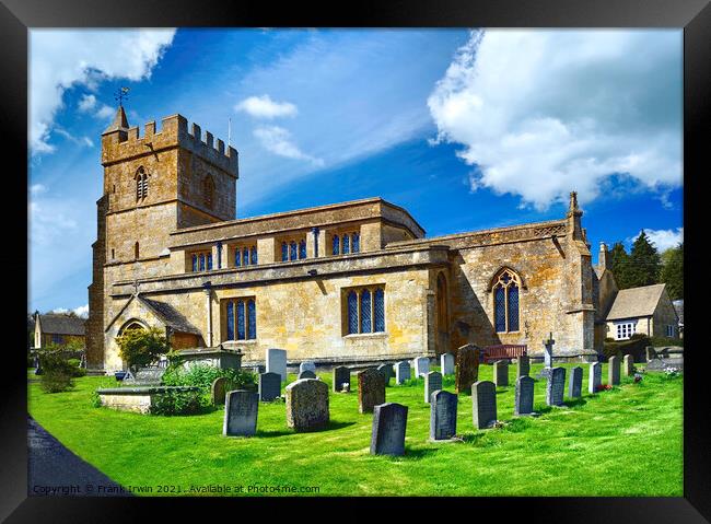 St Lawrences church, Bourton-on-the-hill, Cotswolds Framed Print by Frank Irwin