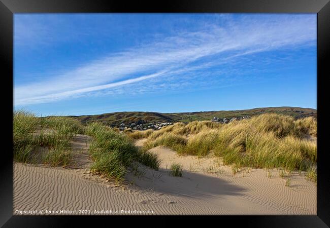Protected Sand dunes in Ynyslas National Nature Reserve Framed Print by Jenny Hibbert