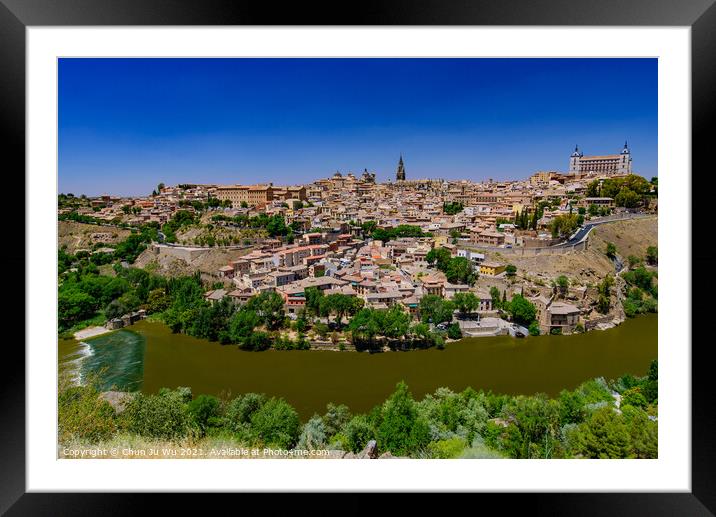 Tagus River and Toledo, a World Heritage Site city in Spain Framed Mounted Print by Chun Ju Wu