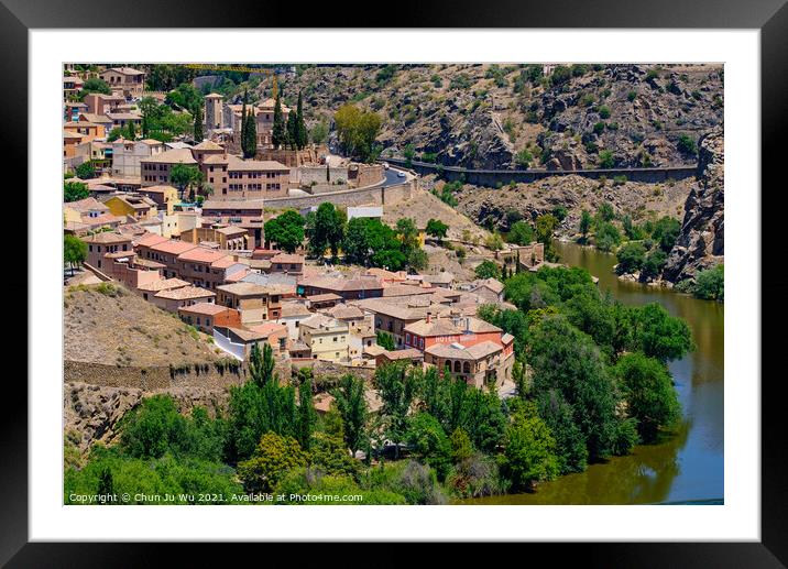 Tagus River and Toledo, a World Heritage Site city in Spain Framed Mounted Print by Chun Ju Wu