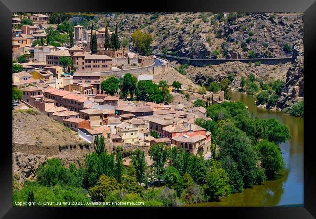 Tagus River and Toledo, a World Heritage Site city in Spain Framed Print by Chun Ju Wu