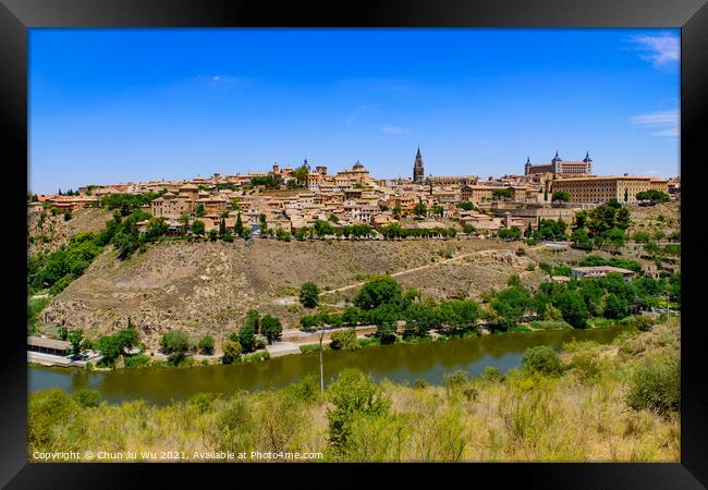 Tagus River and Toledo, a World Heritage Site city in Spain Framed Print by Chun Ju Wu