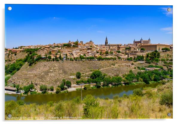 Tagus River and Toledo, a World Heritage Site city in Spain Acrylic by Chun Ju Wu