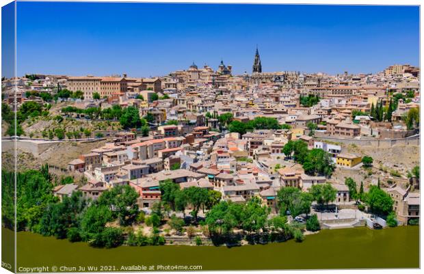 Tagus River and Toledo, a World Heritage Site city in Spain Canvas Print by Chun Ju Wu