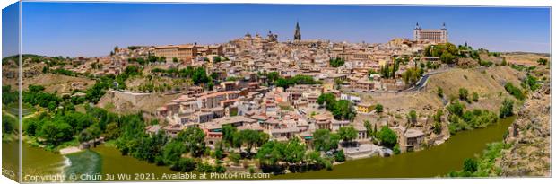 Panoramic view of Tagus River and Toledo, a World Heritage Site city in Spain Canvas Print by Chun Ju Wu