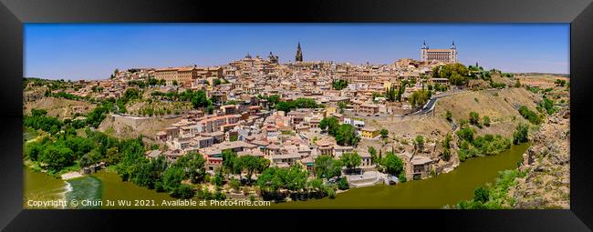 Panoramic view of Tagus River and Toledo, a World Heritage Site city in Spain Framed Print by Chun Ju Wu