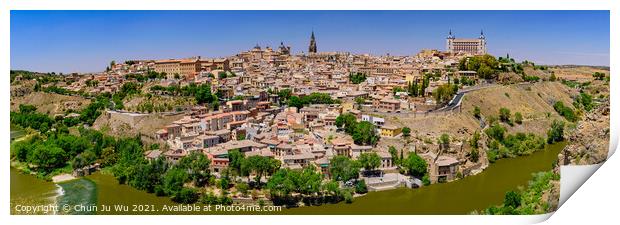 Panoramic view of Tagus River and Toledo, a World Heritage Site city in Spain Print by Chun Ju Wu
