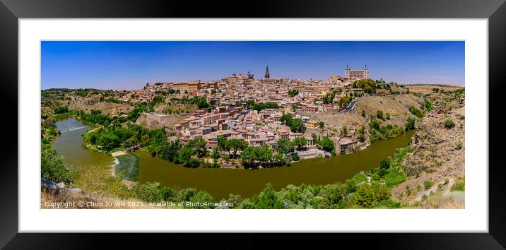 Panoramic view of Tagus River and Toledo, a World Heritage Site city in Spain Framed Mounted Print by Chun Ju Wu