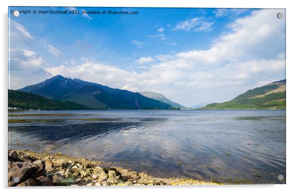 Loch Leven Landscape Scotland Acrylic by Pearl Bucknall
