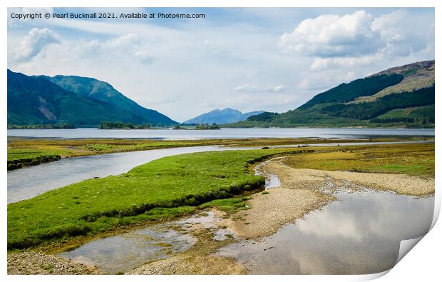 River Coe Estuary in Loch Leven Scotland Print by Pearl Bucknall