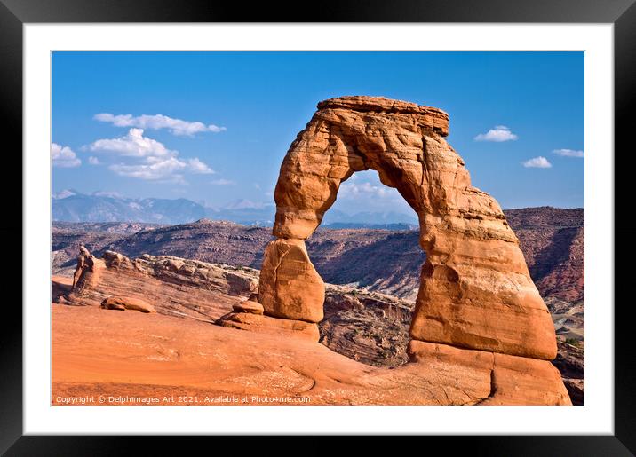 Delicate Arch, Arches National Park, Utah USA Framed Mounted Print by Delphimages Art