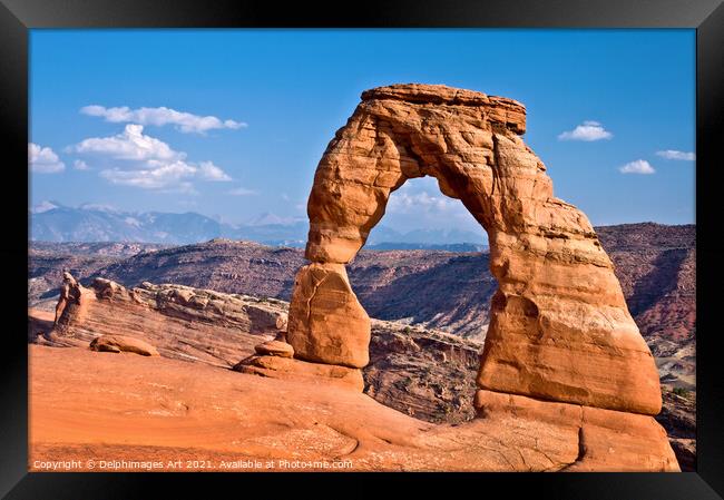 Delicate Arch, Arches National Park, Utah USA Framed Print by Delphimages Art