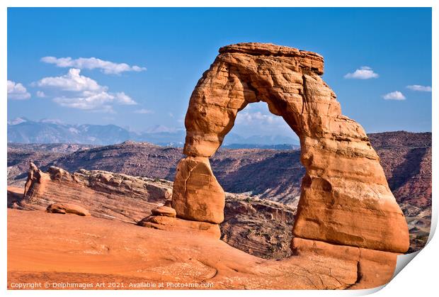 Delicate Arch, Arches National Park, Utah USA Print by Delphimages Art