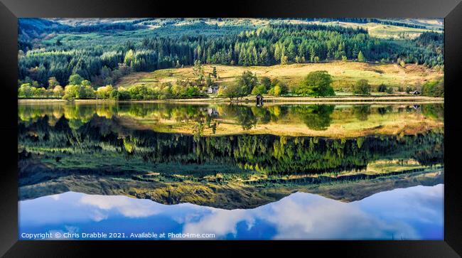 Autumn reflections, Loch Lubnaig Framed Print by Chris Drabble