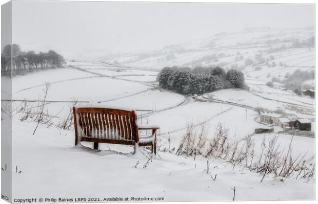Haworth in the Snow Canvas Print by Philip Baines