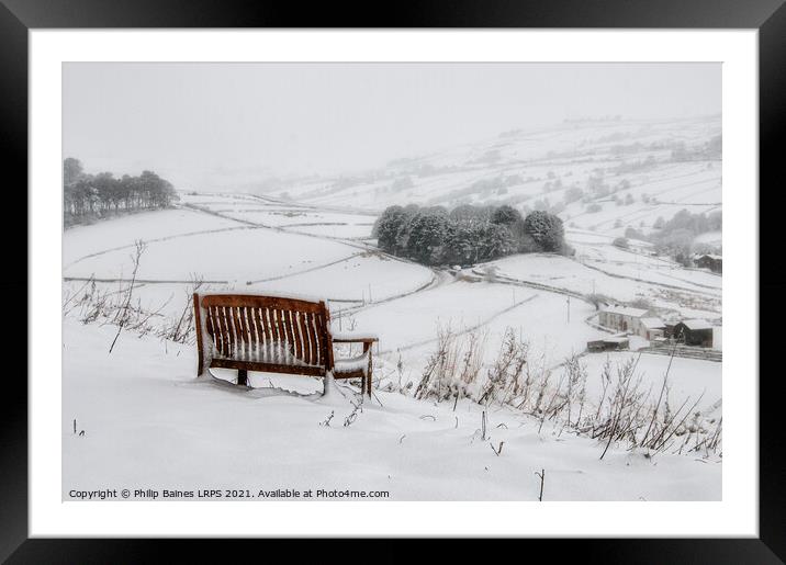 Haworth in the Snow Framed Mounted Print by Philip Baines