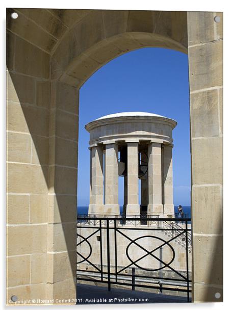 The Siege Bell, Valletta Acrylic by Howard Corlett