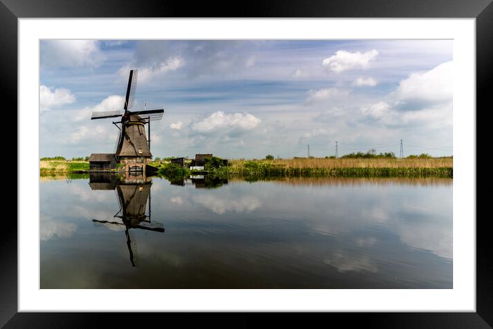 Kinderdijk Windmill Framed Mounted Print by DiFigiano Photography