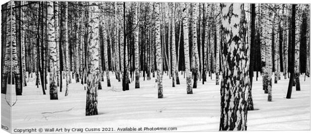 Russian Winter Birch Forest Canvas Print by Wall Art by Craig Cusins